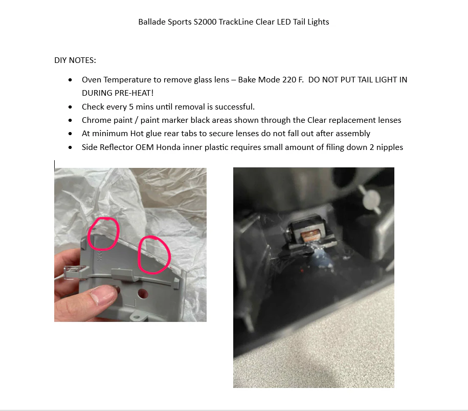 Ballade Sports S2000 TrackLine Clear LED Tail Lights - Image 13
